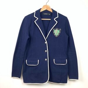 Lauren Ralph Lauren Black Label Blazer Blue Sz Medium Crest Old Money Preppy